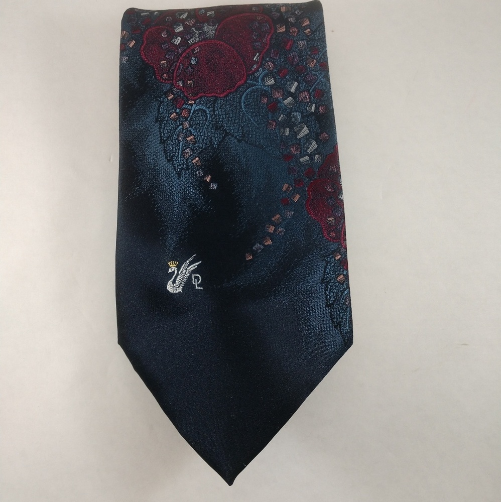 Don Loper men's silk tie in blues and greens